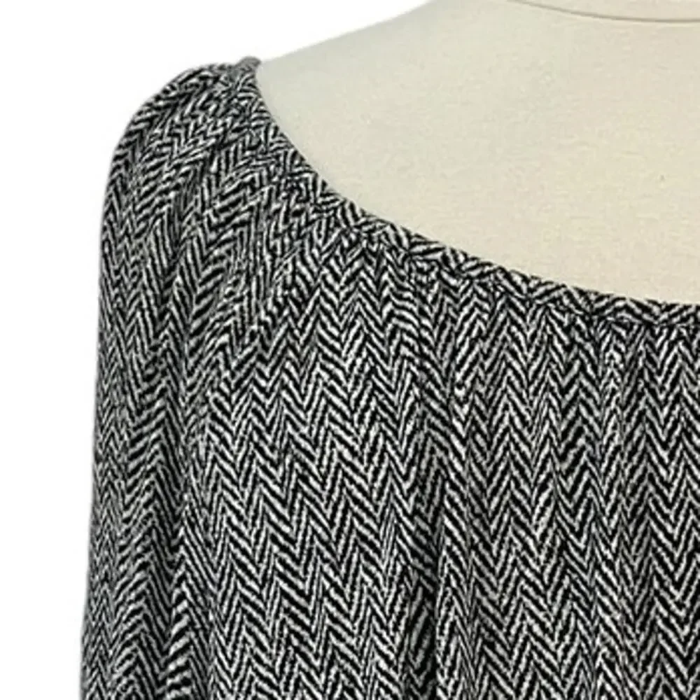 MICHAEL KORS Black & White 3/4 Sleeve Blouse SZ 3X